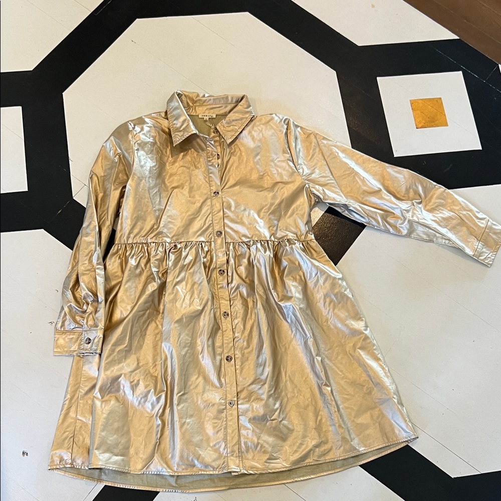 JODIFL Shimmering Gold Long Sleeve Dress